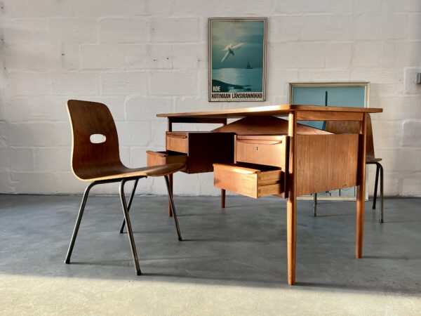 Danish Teak Desk designed by Gunnar Nielsen for Tibergaard
