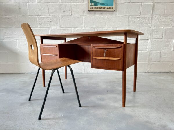 Danish Teak Desk designed by Gunnar Nielsen for Tibergaard