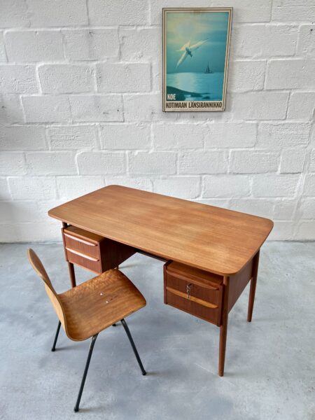 Danish Teak Desk designed by Gunnar Nielsen for Tibergaard