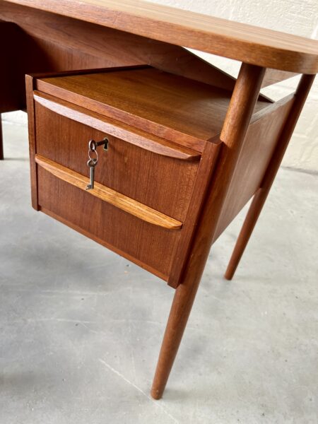 Danish Teak Desk designed by Gunnar Nielsen for Tibergaard