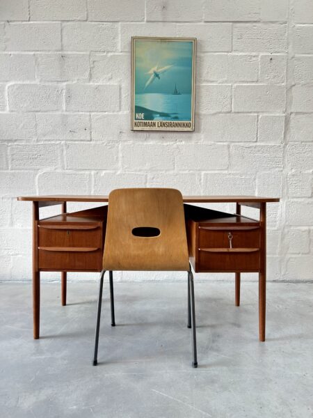 Danish Teak Desk designed by Gunnar Nielsen for Tibergaard