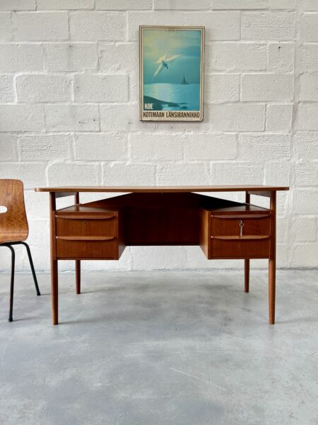 Danish Teak Desk designed by Gunnar Nielsen for Tibergaard