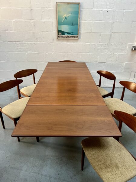 I.B. Kofod Larsen Danish Design G Plan Dining Table and Six Chairs