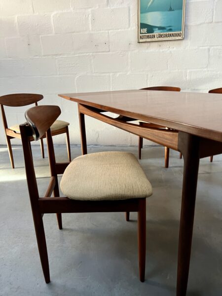 I.B. Kofod Larsen Danish Design G Plan Dining Table and Six Chairs