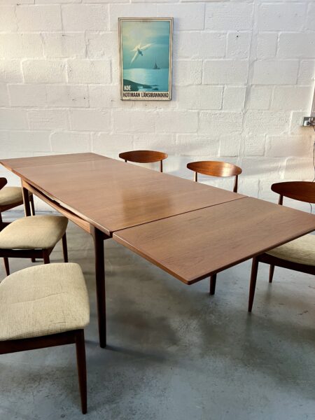 I.B. Kofod Larsen Danish Design G Plan Dining Table and Six Chairs