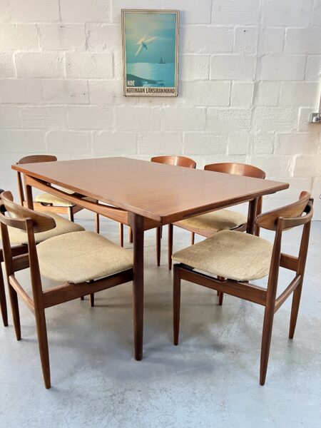 I.B. Kofod Larsen Danish Design G Plan Dining Table and Six Chairs