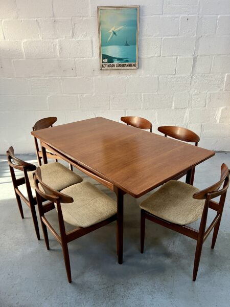 I.B. Kofod Larsen Danish Design G Plan Dining Table and Six Chairs