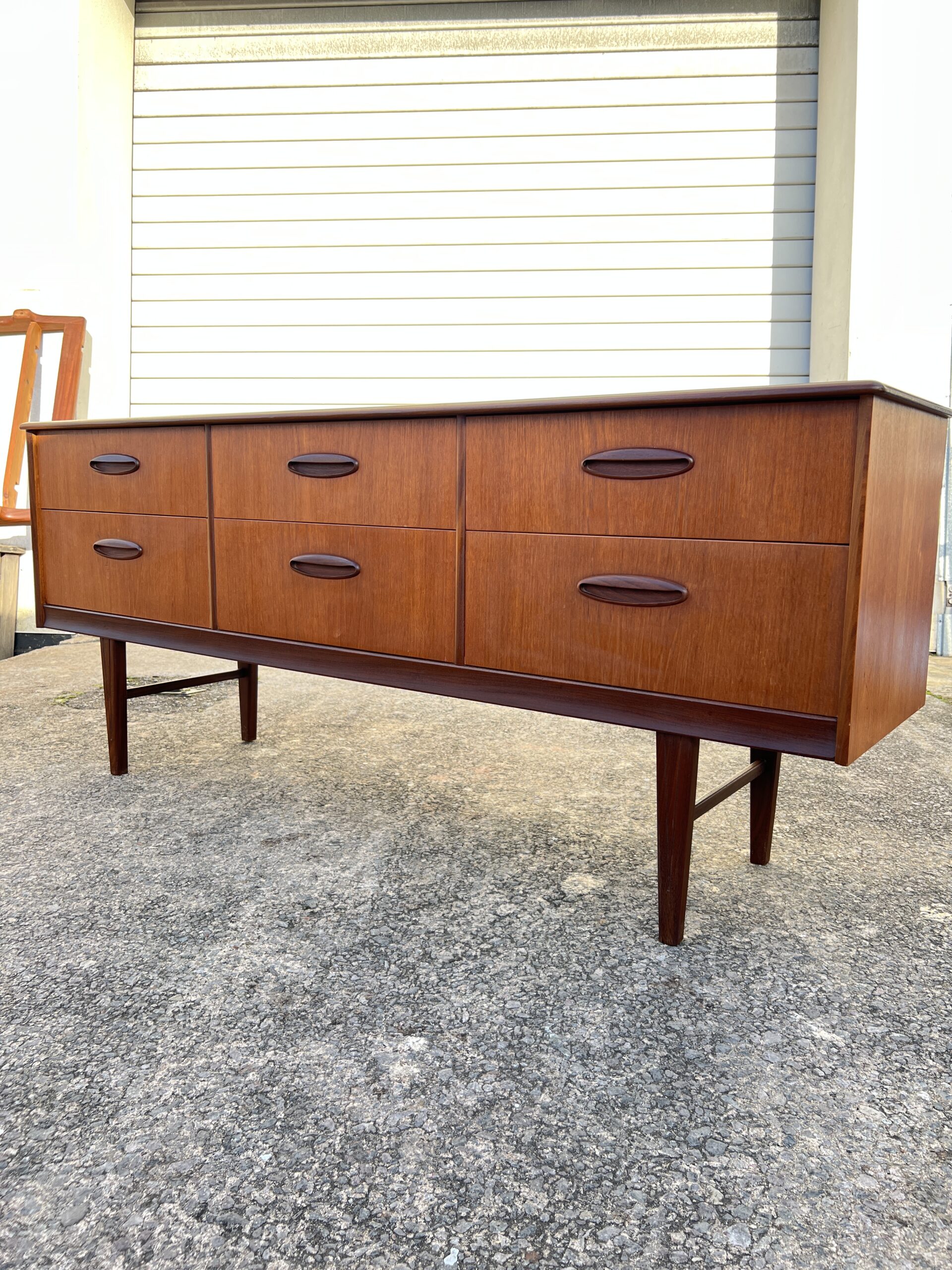 Vintage Teak Low Sideboard / Chest of Drawers