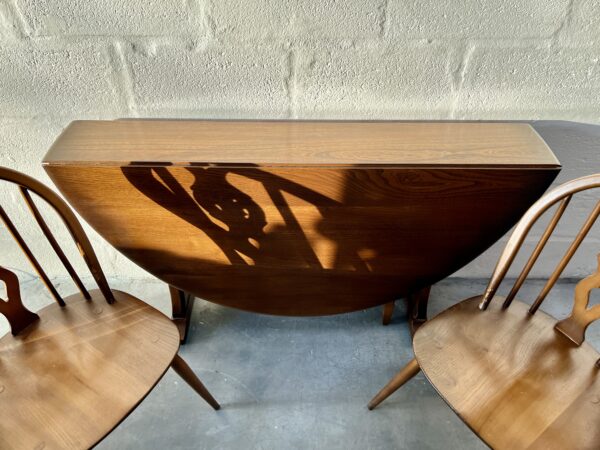 Vintage Ercol Model 610 Drop Leaf Sutherland Dining Table & 4 Chairs