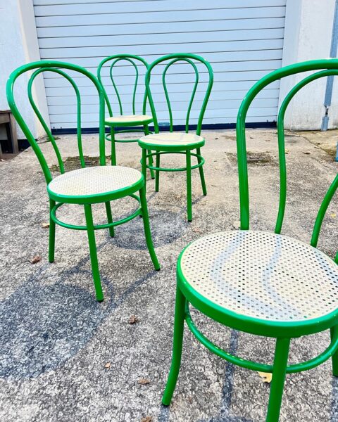 1980s Set of 4 Indoor / Outdoor Thonet Style Chairs by Molteni & Consonni, Milan, Italy