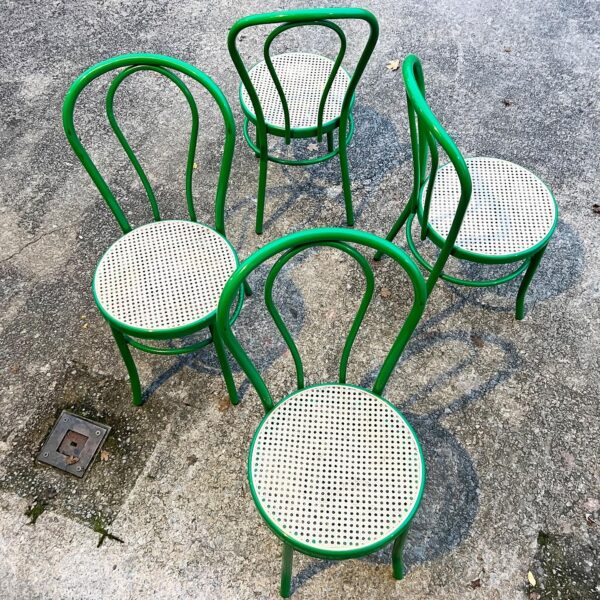 1980s Set of 4 Indoor / Outdoor Thonet Style Chairs by Molteni & Consonni, Milan, Italy