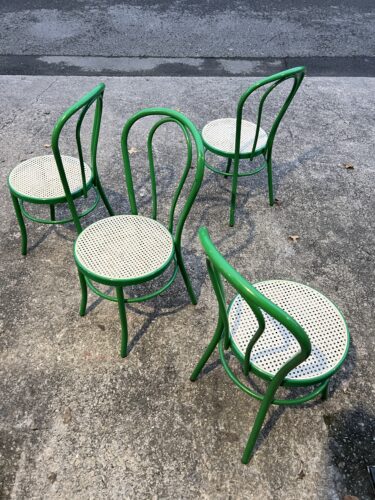 1980s Set of 4 Indoor / Outdoor Thonet Style Chairs by Molteni & Consonni, Milan, Italy