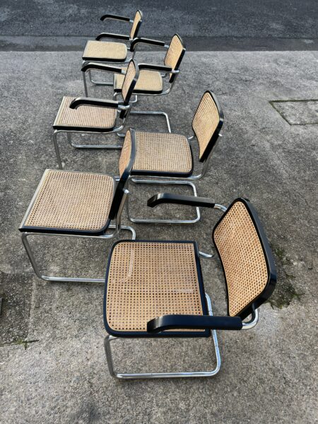 Set Of 6 Vintage Marcel Breuer Style Cesca Chairs 