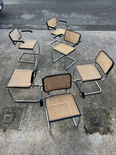 Set Of 6 Vintage Marcel Breuer Style Cesca Chairs 