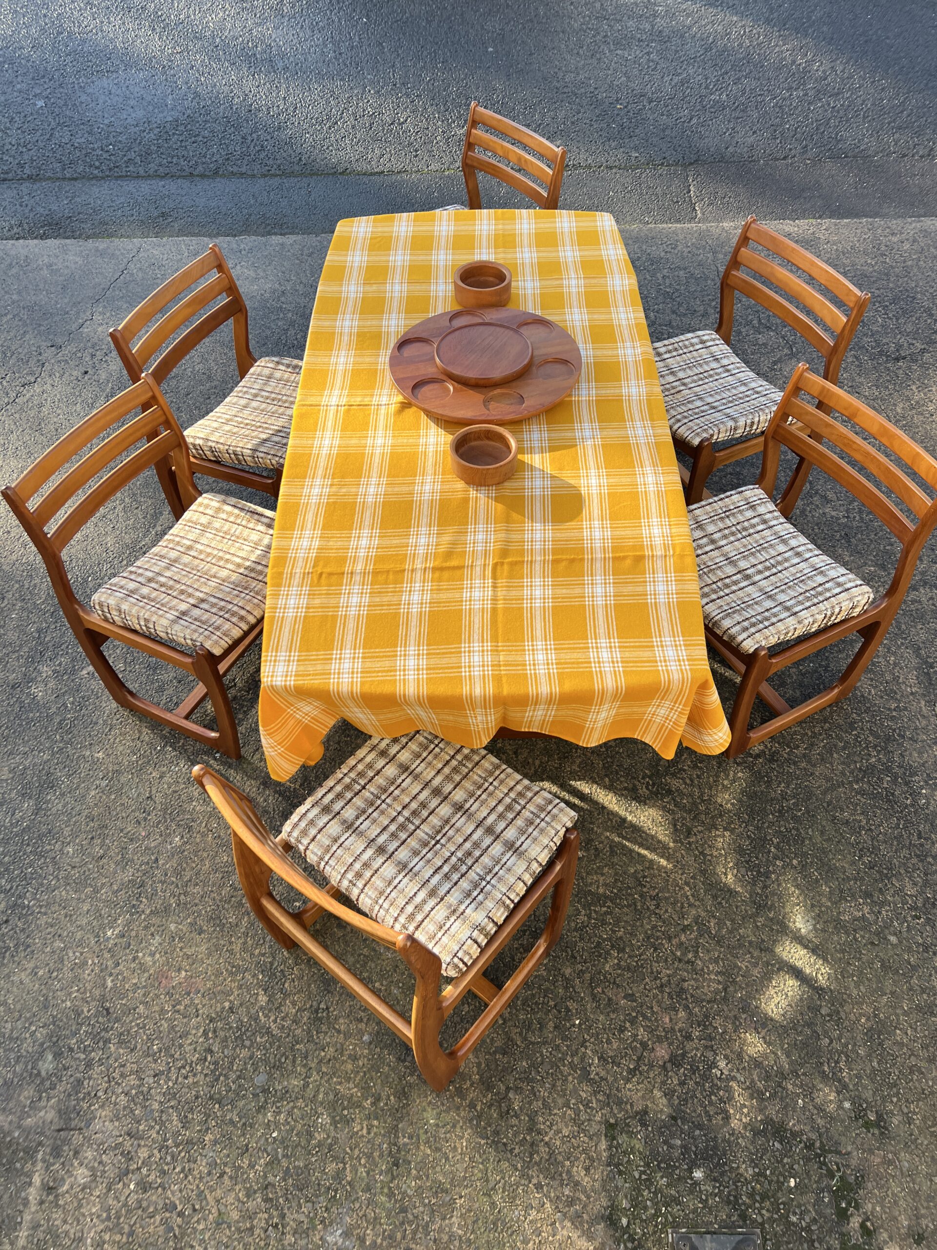 Mid Century Vintage PORTWOOD Dining Table & 6 Chairs 