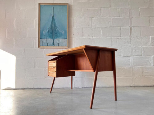 1960s Mid Century Danish Desk by Gunnar Nielsen for Tibergaard