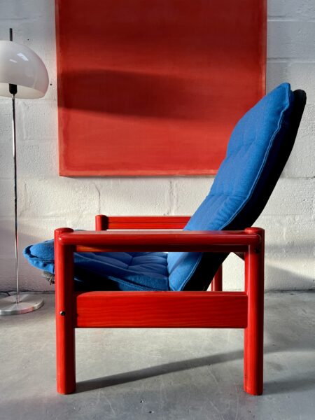 1970s Danish Pine Lounge Chair by Domino Møbler