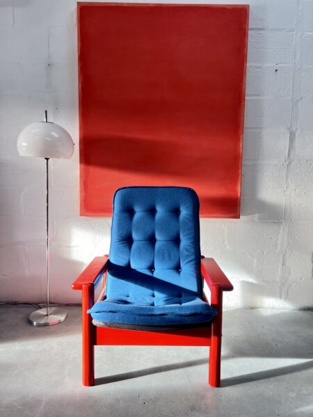 1970s Danish Pine Lounge Chair by Domino Møbler