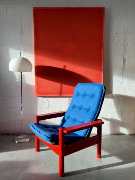 1970s Danish Pine Lounge Chair by Domino Møbler