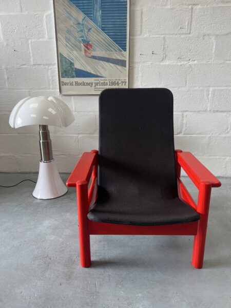 1970s Danish Pine Lounge Chair by Domino Møbler