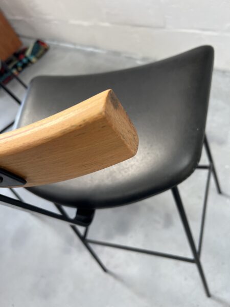 Pair of Black Framed 'Program' Stools Designed by Frank Guille for Kandya, 1958