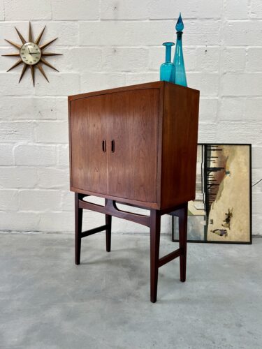 Mid Century Norwegian Teak Cocktail Drinks Cabinet by Torbjørn Afdal