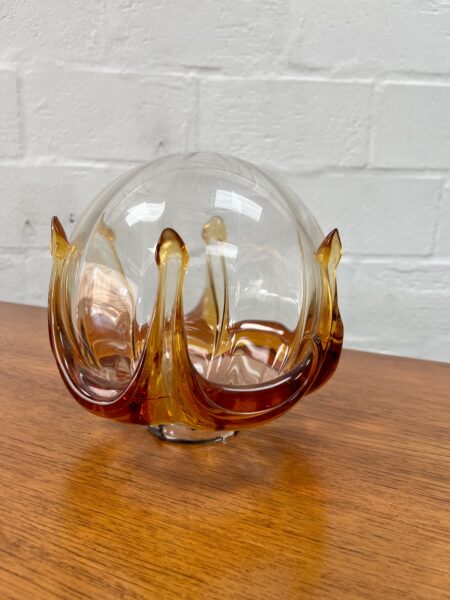 Mid Century Amber Murano Glass Light Shade