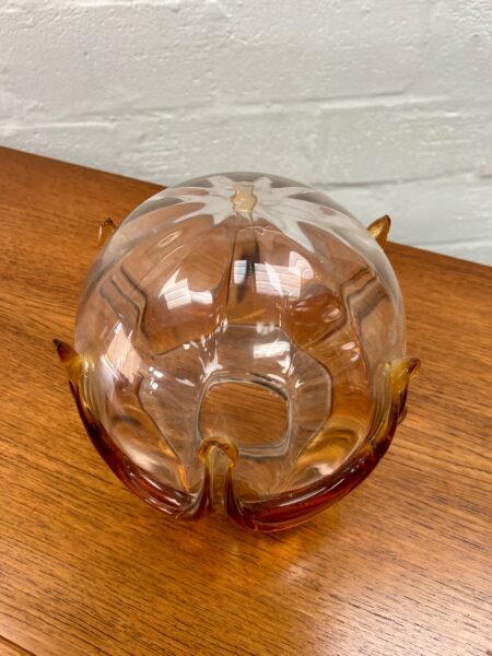 Mid Century Amber Murano Glass Light Shade