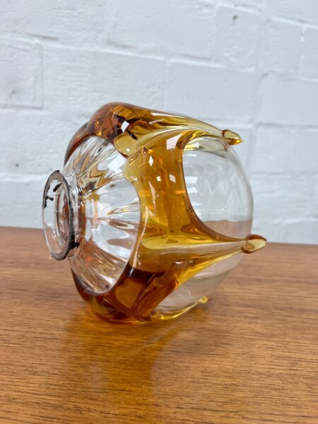 Mid Century Amber Murano Glass Light Shade