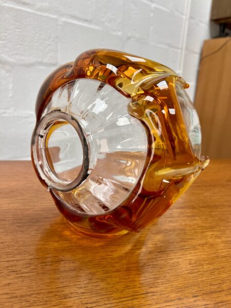 Mid Century Amber Murano Glass Light Shade