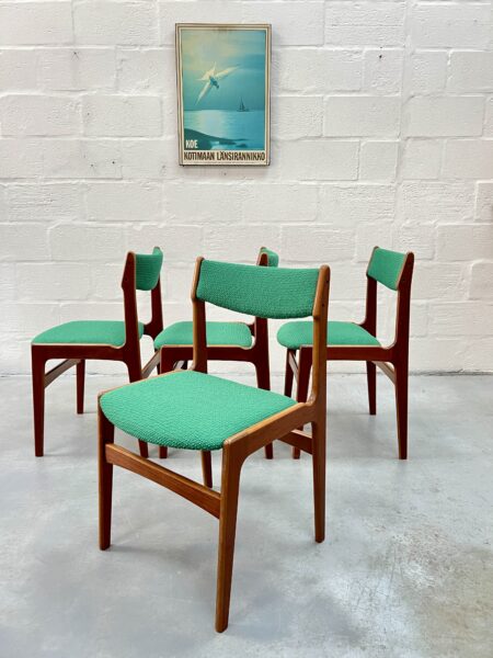 8 Vintage Erik Buch Danish Dining Chairs for O.D Mobler, Model 89