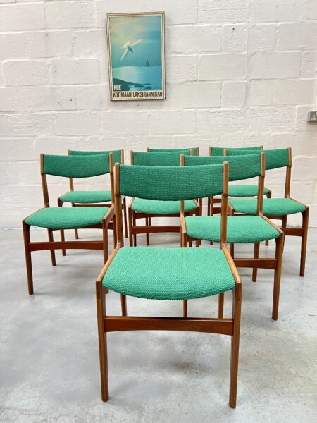 8 Vintage Erik Buch Danish Dining Chairs for O.D Mobler, Model 89