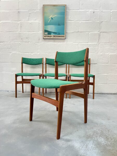 8 Vintage Erik Buch Danish Dining Chairs for O.D Mobler, Model 89