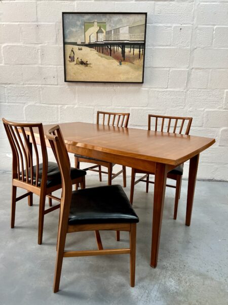 Vintage 1960s Dining Table & 4 Chairs