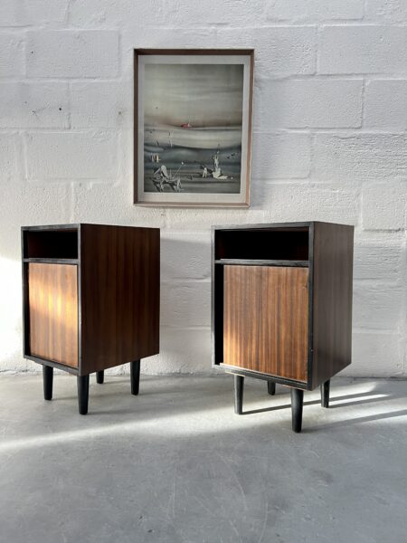 1950’s Pair of Walnut Bedside Chests by John & Sylvia Reid for Stag