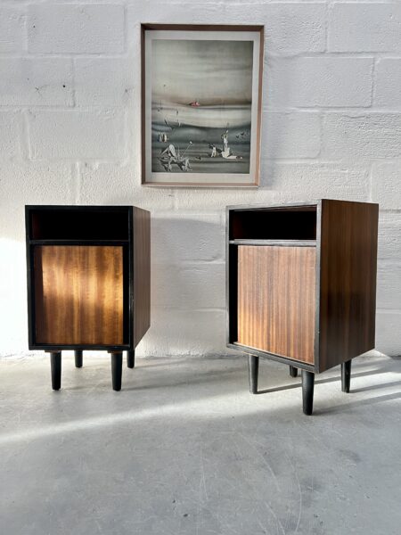 1950’s Pair of Walnut Bedside Chests by John & Sylvia Reid for Stag