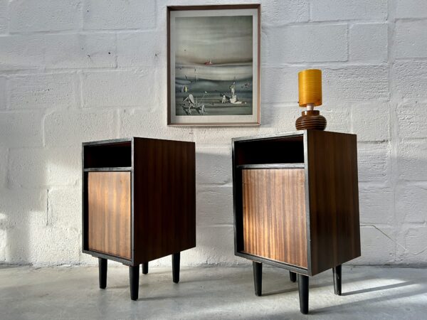 1950’s Pair of Walnut Bedside Chests by John & Sylvia Reid for Stag
