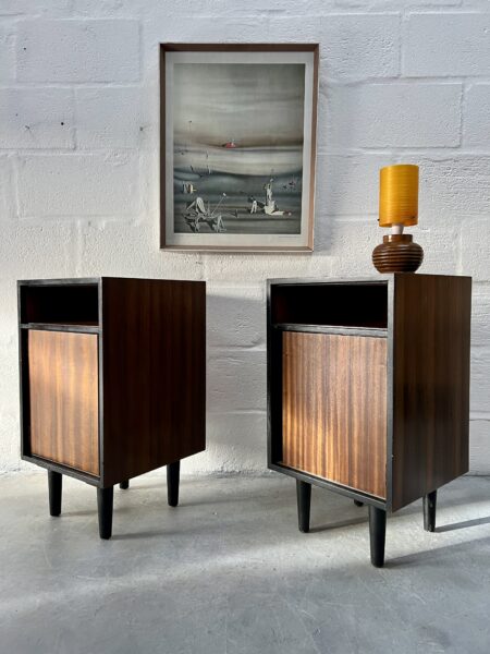 1950’s Pair of Walnut Bedside Chests by John & Sylvia Reid for Stag