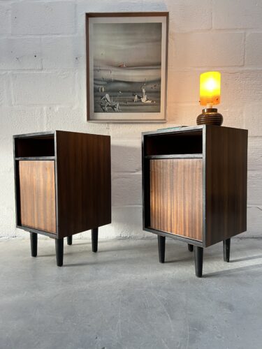 1950’s Pair of Walnut Bedside Chests by John & Sylvia Reid for Stag