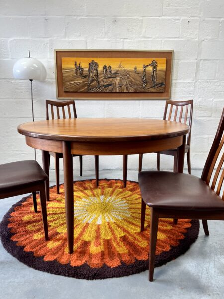 Retro G Plan 1970s Fresco Dining Table & 4 Chairs By Victor Wilkins