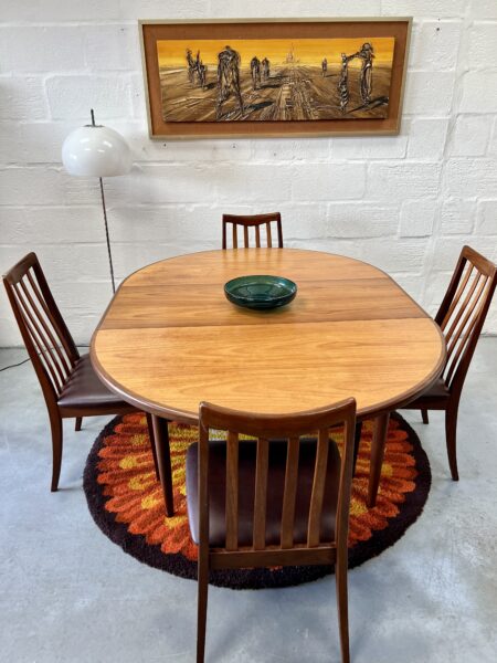 Retro G Plan 1970s Fresco Dining Table & 4 Chairs By Victor Wilkins