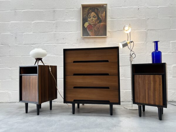 1950s Mid Century Walnut 'C' Range Chest of Drawers for Stag