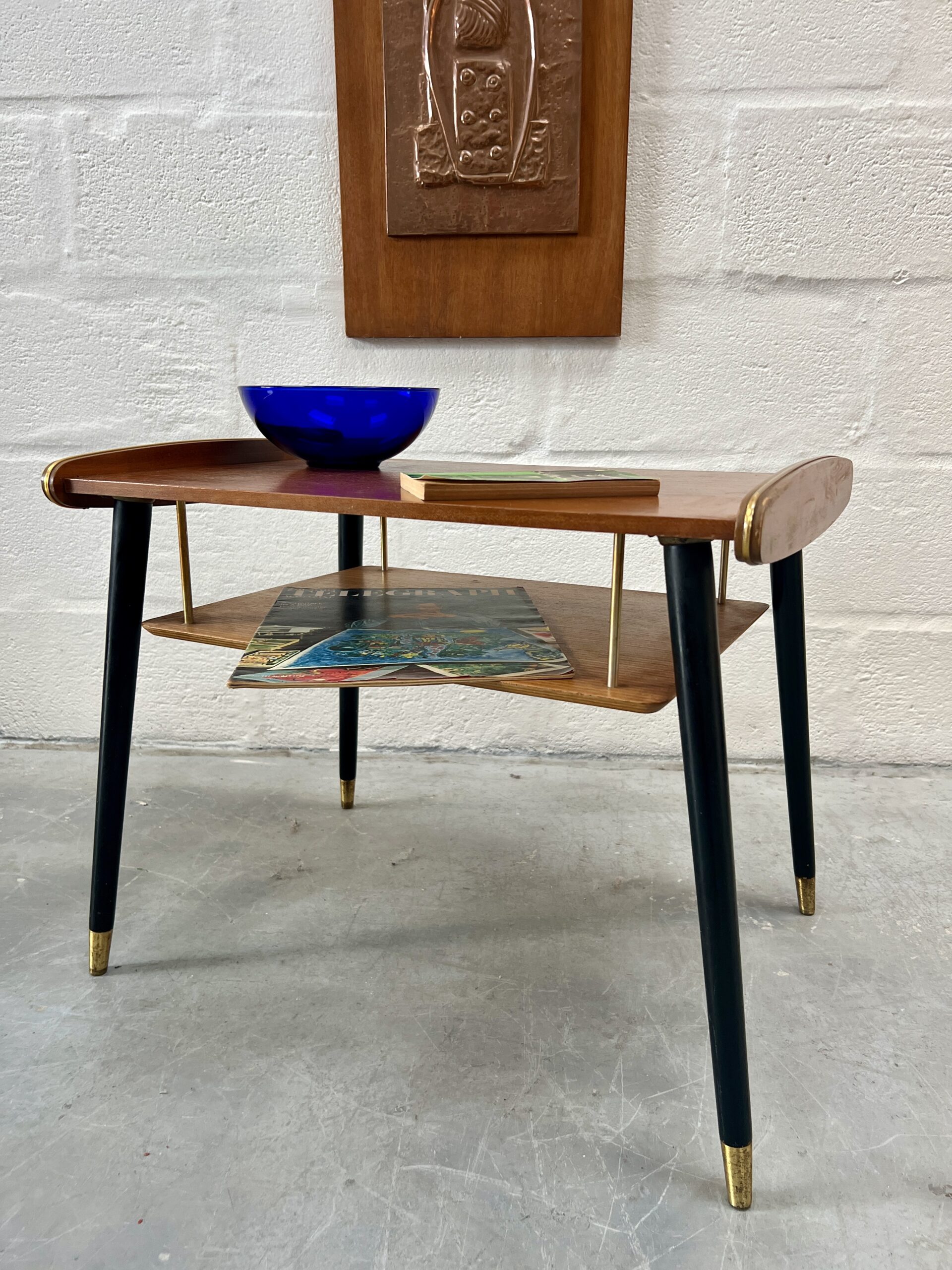 Vintage Atomic 1960s Walnut Coffee Table 