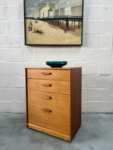 1960s Austinsuite Vintage Teak Chest of Drawers on Castors