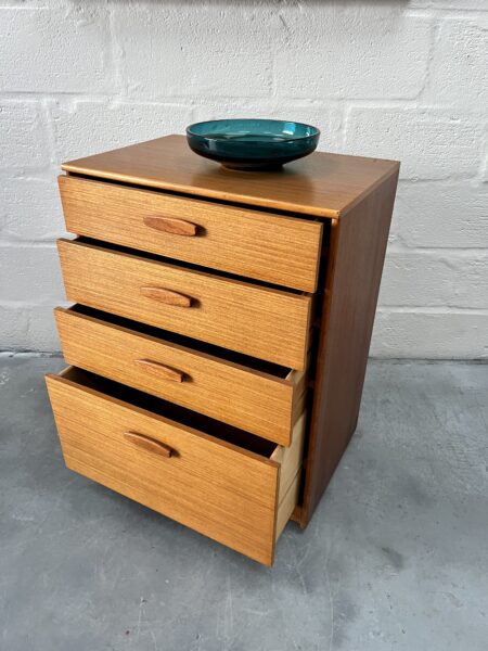 1960s Austinsuite Vintage Teak Chest of Drawers on Castors