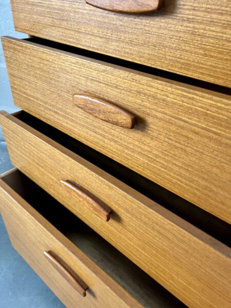 1960s Austinsuite Vintage Teak Chest of Drawers on Castors