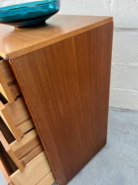 1960s Austinsuite Vintage Teak Chest of Drawers on Castors