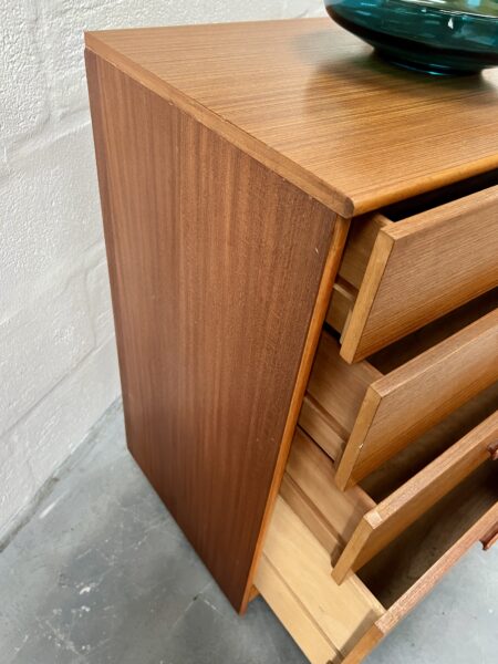 1960s Austinsuite Vintage Teak Chest of Drawers on Castors