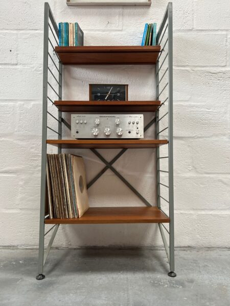 Mid Century Single Bay Metal Ladderax Shelving / Display Stand / Bookcase 