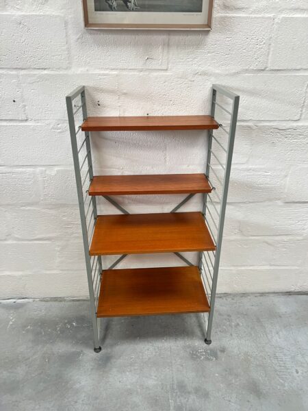 Mid Century Single Bay Metal Ladderax Shelving / Display Stand / Bookcase 